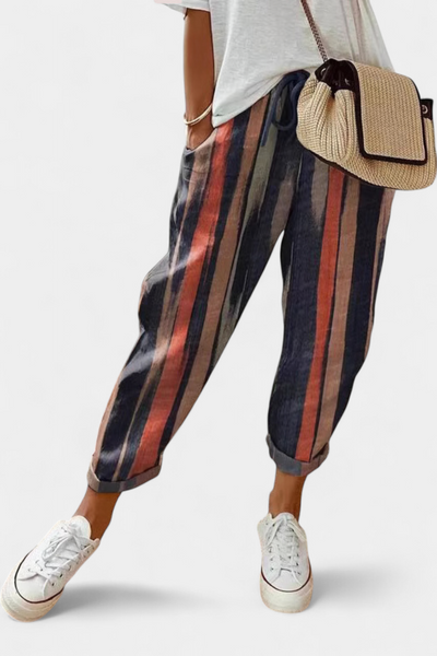 Mely Pantalones de Lino de Corte Relajado y Estilo Atemporal