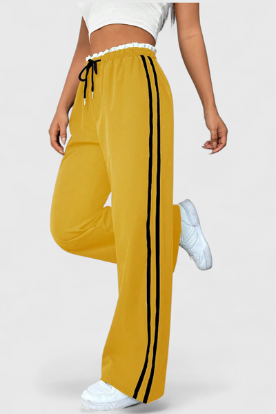 Alanys Pantalón Deportivo de Pierna Ancha con Detalle Lateral