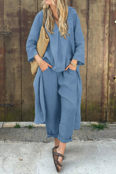 Conjunto Marina -  Blusa + Pantalón de Regalo🎁