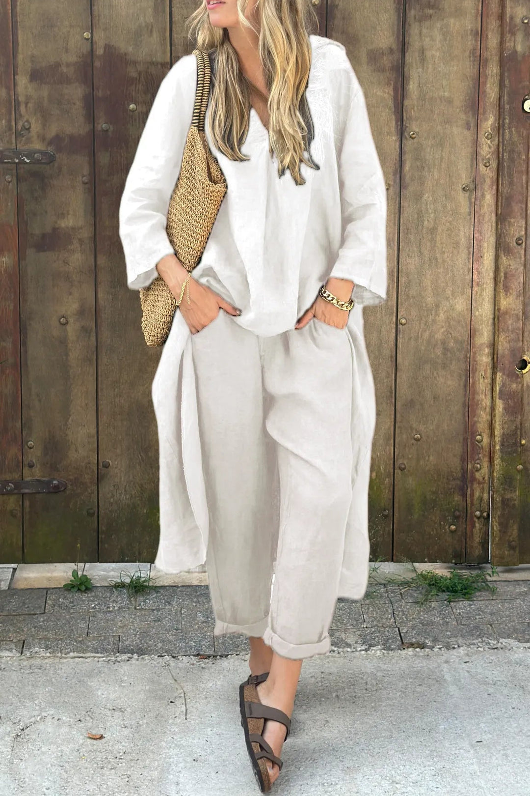 Conjunto Marina -  Blusa + Pantalón de Regalo🎁