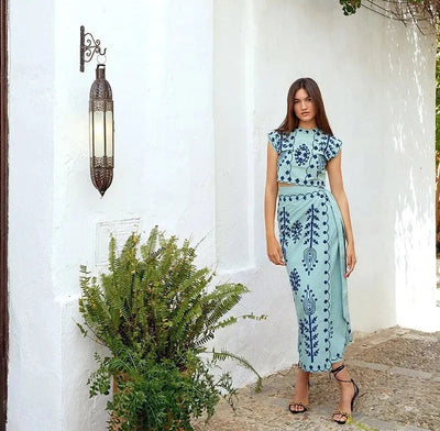 Camila | Conjunto 2 piezas Top y Falda + Collar de Regalo