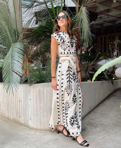 Camila | Conjunto 2 piezas Top y Falda + Collar de Regalo