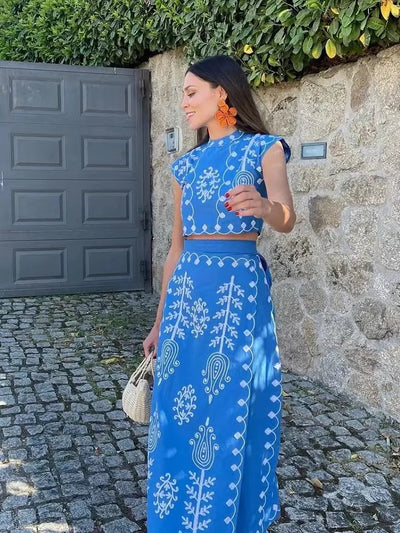 Camila | Conjunto 2 piezas Top y Falda + Collar de Regalo