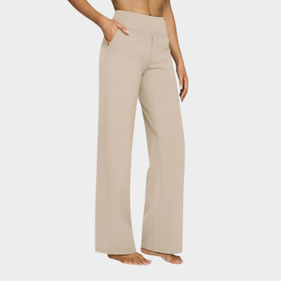 Calista™ | Pantalones de mujer de pierna ancha color marrón