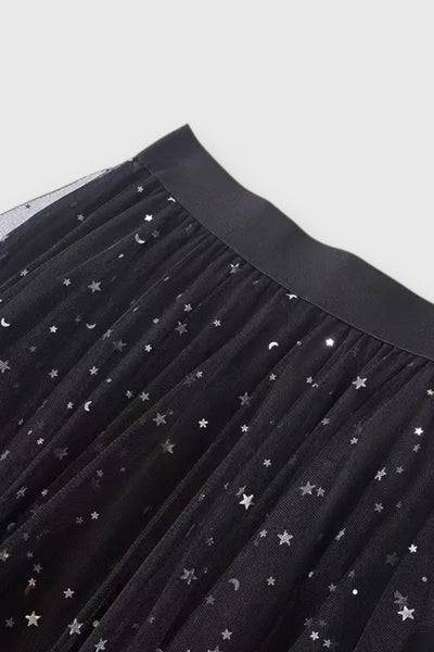 Colette Falda de Lentejuelas con Dobladillo Fruncido y Cintura Alta