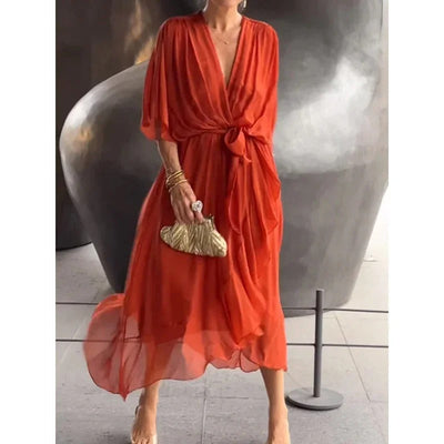 Monica® - Vestido de Seda + Brazalete de Regalo