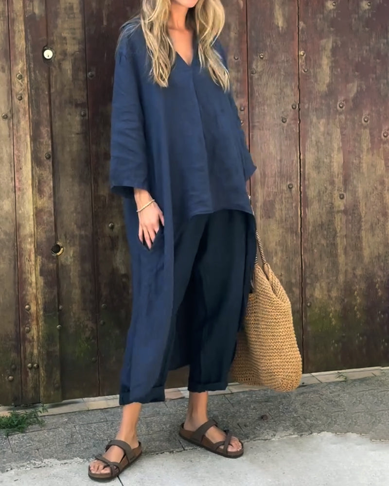 Conjunto Marina -  Blusa + Pantalón de Regalo🎁