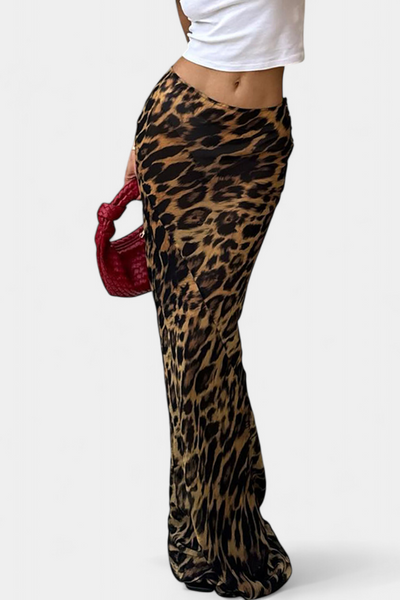 Elena Falda Maxi Slim con Estampado de Leopardo