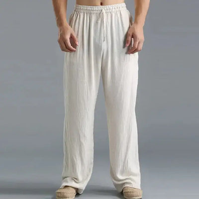Ceuta | Pantalones de Lino Holgados con Cintura Ajustable
