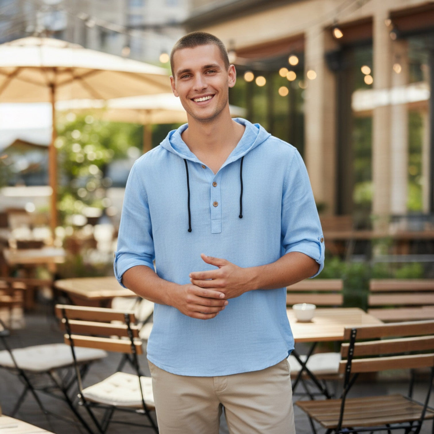 Javier™ | Camisa de Lujo con Capucha en Lino Natural