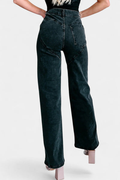 Evian Jeans Ripped Straight-Leg con Rhinestones