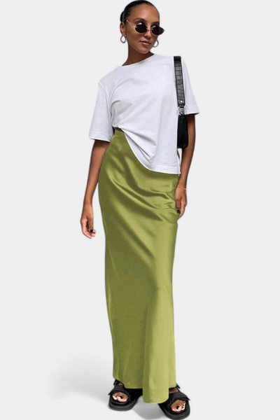 Fable Falda Maxi Utility de Diseño Liso y Estilo Pulido