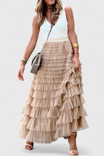 Capucine Falda Larga de Tul Vintage