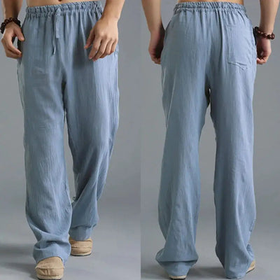 Ceuta | Pantalones de Lino Holgados con Cintura Ajustable