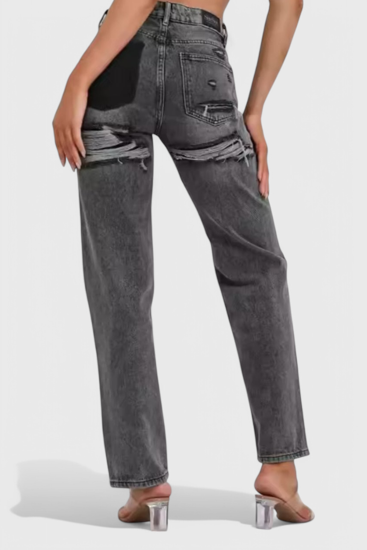 Roxy Jeans Vintage Desgastados de Cintura Alta