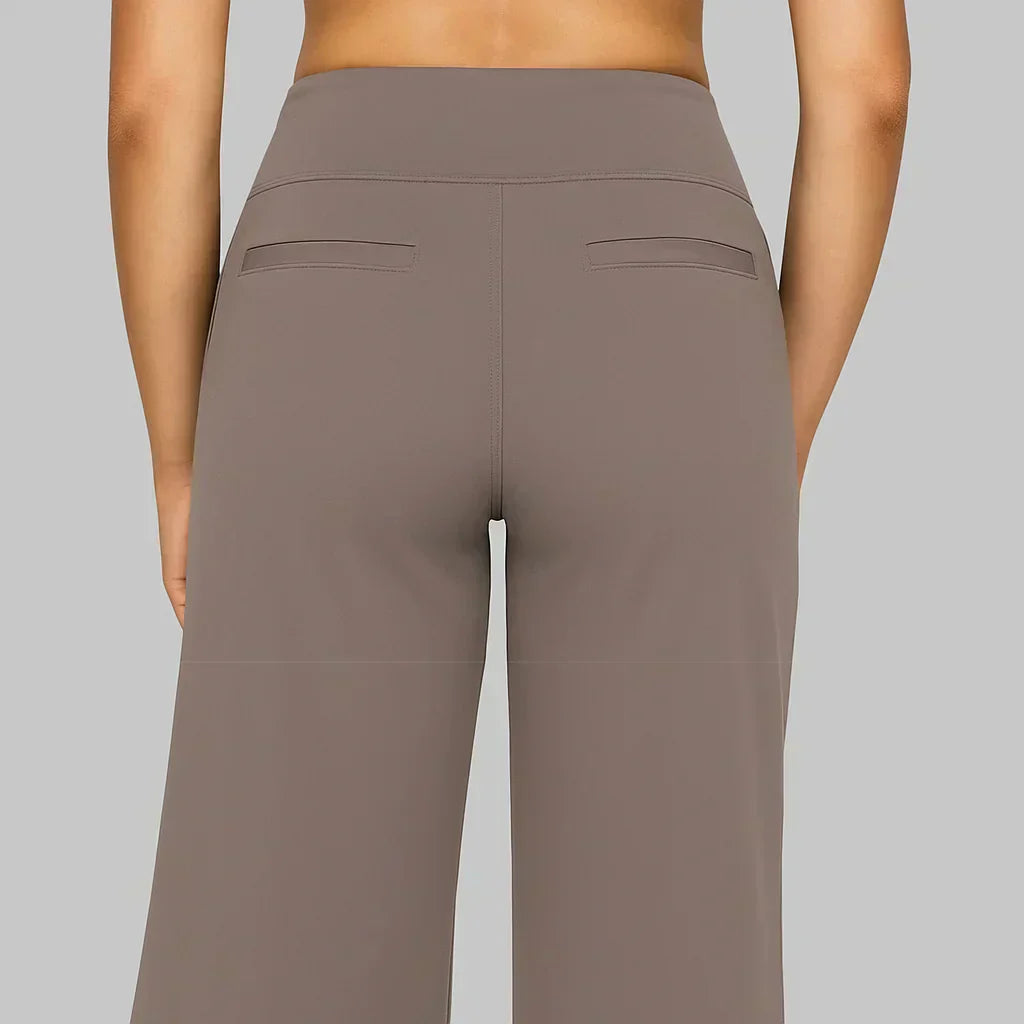 Calista™ | Pantalones de mujer de pierna ancha color marrón