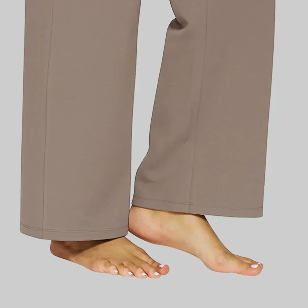 Calista™ | Pantalones de mujer de pierna ancha color marrón