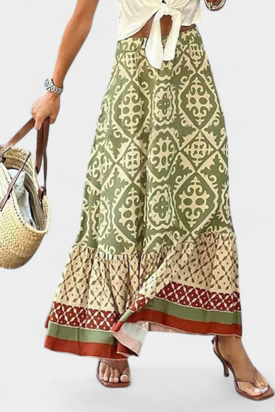 Ethel Falda Maxi Estampada con Volante